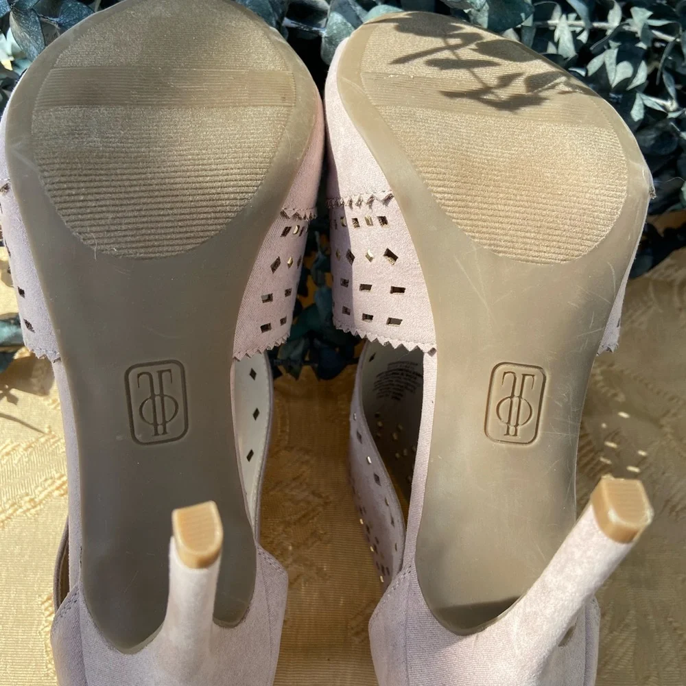 Jennifer Lopez dark blush Sweet Gum High Heels with cut outs size 10 - Picture 9 of 13